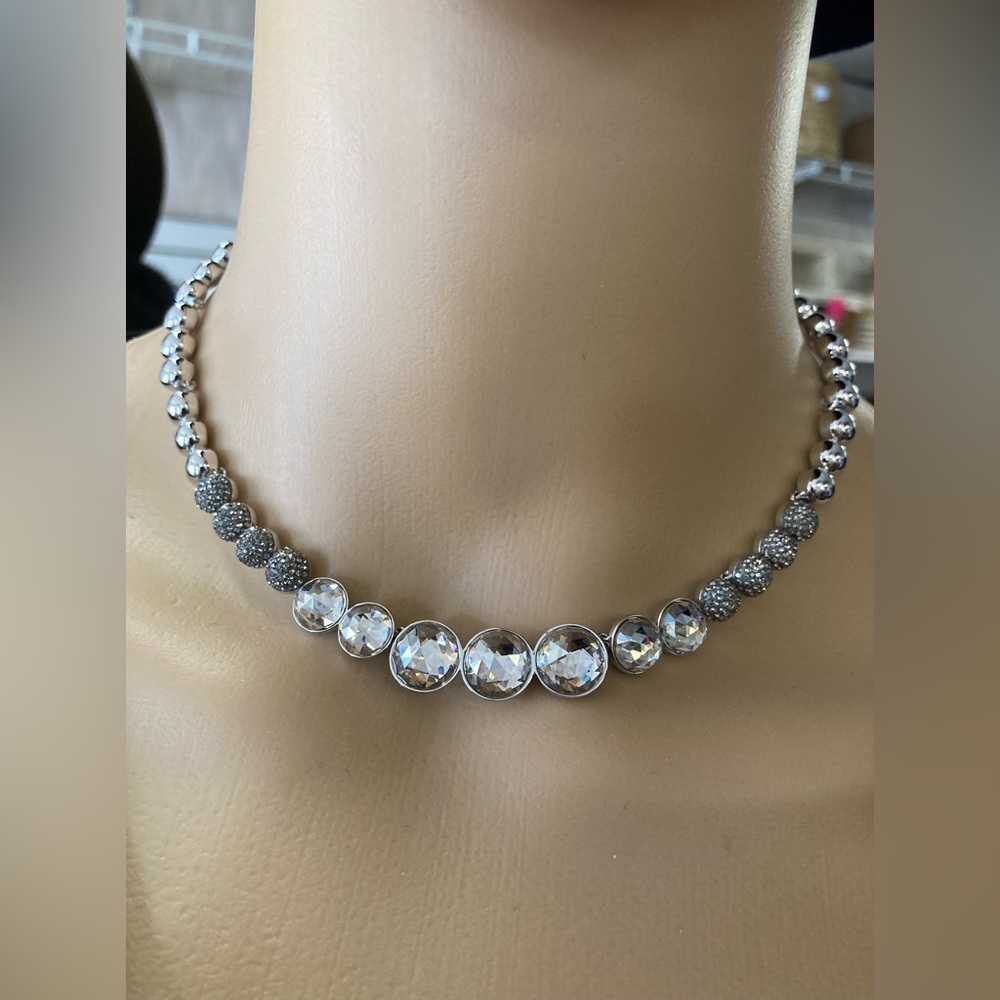 Swarovski Crystal and silver choker gently used in box